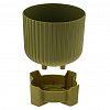 5PL0802 - Горшок для цветов пластмассовый "Торин" 3,3л, д17,5см, h17,8см, с поддоном, папоротник (Россия)