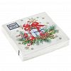 25094 - Салфетки бумажные "Bouquet de Luxe" 24х24см, 3-х слойные, 25 штук в упаковке, 100% целлюлоза, "Подарок на Новый год" (Россия)