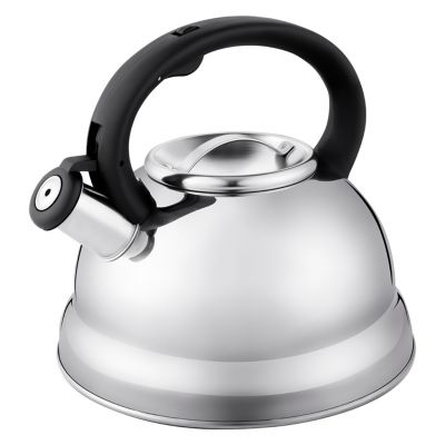 Чайник из нержавеющей стали "Linea Tea" 3л, д22,5см, h21см, со свистком, многослойное капсульное дно, нескользящая ручка, цветная коробка, "Regent" (Китай) Подходит для всех видов плит, включая индукционную