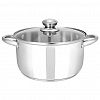 GS02603 - Кастрюля из нержавеющей стали "Greta" 6,0л, д21,3см, h13,4см, s0,4см, дно s1,3см, стеклянная крышка, "Appetite" (Китай)