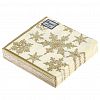 57872 - Салфетки бумажные "Bouquet de Luxe" 24х24см, 3-х слойные, 25 штук в упаковке, 100% целлюлоза, "Снегопад Золото" (Россия)