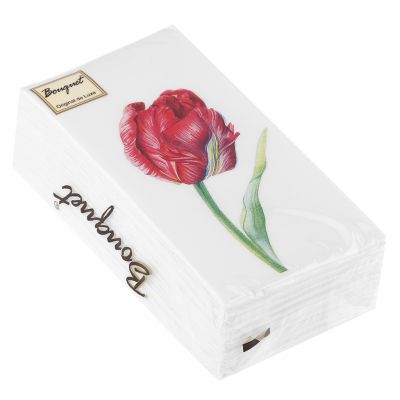 Салфетки бумажные "Bouquet Original de Luxe" 33х33см, 2-х слойные, 20 штук в упаковке, 100% целлюлоза, "Прекрасный тюльпан" (Россия)