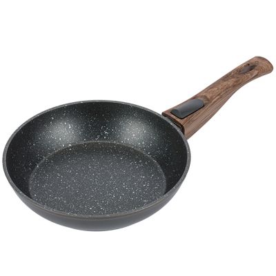 Сковорода с двухслойным антипригарным покрытием "Terra" д28см, h5,2см, s2,6мм, дно s3,1мм, индукционное дно д22,5см, кованный алюминий, съемная бакелитовая ручка с покрытием "soft-touch", имитирующим текстуру дерева, "Regent" (Китай) Подходит для все