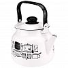 01-2713/4-Kitchen - "Kitchen" Чайник эмалированный 3,5л, металлическая крышка, подвижная металлическая ручка, белый (Россия)