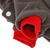 6083 - "Пэт тойс (Pet toys)" Одежда для собаки "Толстовка" "DOG" с капюшоном, с принтом, на кнопках р-р M, длина спинки 24см/обхват груди 36см/обхват шеи 28см, цвет-серо-красный, флис (Китай)