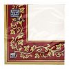 57411 - Салфетки бумажные "Bouquet Home Collection Classic" 33х33см, 3-х слойные, 20 штук в упаковке, 100% целлюлоза, "Золотые узоры бордовый фон" (Россия)