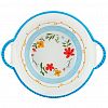 AYMT23-023 - "Марья (Maria)" Салатник фарфоровый 1,2л, 26х21,9х7,2см, фигурный, с ручками, с деколью, отводка (Китай)