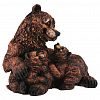 F1366    - Скульптура-фигура для сада из полистоуна "Медведица с двумя медвежатами лежит" 27х22х25см (Россия)