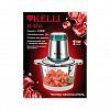 KL-5216 - Измельчитель кухонный (чоппер) "Kelli", комбинированный корпус пластик/нержавеющая сталь, объем стеклянной чаши: 2,8л, число скоростей: 2, ножи из нержавеющей стали, двухъярусный нож с 4-мя лезвиями, противоскользящее основание, мощность: 220-240В, 5