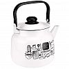 01-2713/4-Kitchen - "Kitchen" Чайник эмалированный 3,5л, металлическая крышка, подвижная металлическая ручка, белый (Россия)