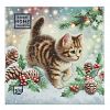 25610 - Салфетки бумажные "Bouquet Home Collection Classic" 33х33см, 3-х слойные, 20 штук в упаковке, 100% целлюлоза, "Любопытный котенок" (Россия)