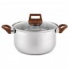 HU15193 - Кастрюля из нержавеющей стали "Donna" 1,9л, д15,3см, h8,5см, s0,4мм, дно s1,3мм, стеклянная крышка, трехслойное дно, цветная коробка, "Appetite" (Китай) 