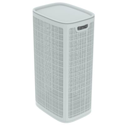Корзина для белья пластмассовая "Лен" 100л, 43х32,1х80см, сборная, с крышкой, полипропилен, серый (Россия)