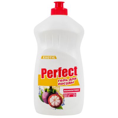 Гель для мытья посуды "Perfect" 0,5л, 9х5х20см, густое средство, мангостин (Казахстан)