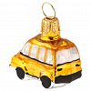 ФУП-1896/19 - Елочная игрушка фигурка стеклянная "Автобус мини" h4см, ручная художественная роспись, подарочная упаковка (Россия)