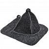 13208 - Комплект банный из фетра 2 предмета "Classic gray": шапка, коврик, серый, "Бацькина баня" (Россия)
