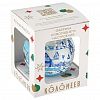КУ-65-51/23/1 - Елочная игрушка шар стеклянная "Зимний новый 1" д6,5см, ручная художественная роспись, подарочная упаковка (Россия)