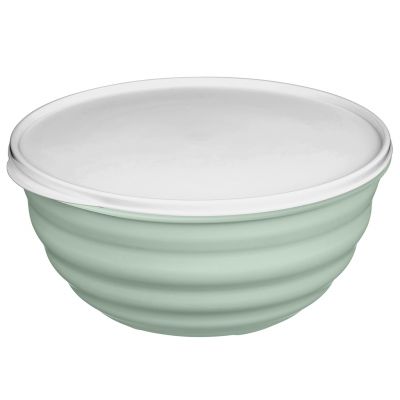 Миска пластмассовая "Latina" 2,1л, д20,7см, h9,6см, светло-зеленый, с крышкой (Россия)