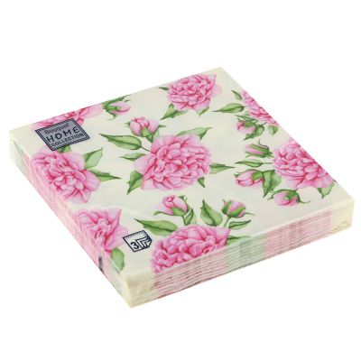 Салфетки бумажные "Bouquet Home Collection Classic" 33х33см, 3-х слойные, 20 штук в упаковке, 100% целлюлоза, "Цветочное воображение" (Россия)