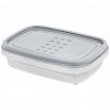 PT113011024 - "PATTERN FLEX" Контейнер для продуктов пластмассовый 0,3л, 14,3х10х4см, прямоугольный, с гибкой крышкой, пепельный жемчуг, подходит для СВЧ (Россия)