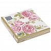 25077 - Салфетки бумажные "Bouquet Home Collection Classic" 33х33см, 3-х слойные, 20 штук в упаковке, 100% целлюлоза, "Роза с золотыми листьями" (Россия)