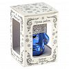 ФУ-172/2 - Елочная игрушка фигурка стеклянная "Варежка" h6см, синий, ручная художественная роспись, подарочная упаковка (Россия)