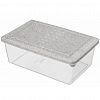 222112521/02 - "Asti" Контейнер для продуктов пластмассовый 1,05л, 18,5х12х6,8см, прямоугольный, полипропилен, гранит светло-серый, подходит для СВЧ (Россия)