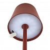 CLY0628002 - Светильник настольный, аккумуляторный, светодиодный, беспроводной д10,5см h24-38см, 3 режима свечения, 56 светодиодов, абажур пластиковый д10,5см, 
h9см, цвет - терракотовый матовый, с сенсорным выключателем в центре абажура, основание металлическое 