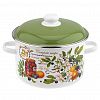 6KB191M - "Вкусный компот" Набор эмалированных кастрюль 3 предмета: 2л, 3л, 5,5л, цилиндрическая форма, металлическая крышка, белый (Россия)
