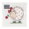 25753 - Салфетки бумажные "Desna Design" 24х24см, 1 слойные, 40 штук в упаковке, 100% целлюлоза, "Влюбленная овечка" (Россия)
