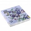 25392 - Салфетки бумажные "Bouquet Home Collection Classic" 33х33см, 3-х слойные, 20 штук в упаковке, 100% целлюлоза, "Черника. Голубой фон" (Россия)