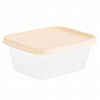 223186507/04 - Контейнер для продуктов пластмассовый 0,5л, 13,8х10,6х5,6см, прямоугольный, светло-розовый (Россия)

