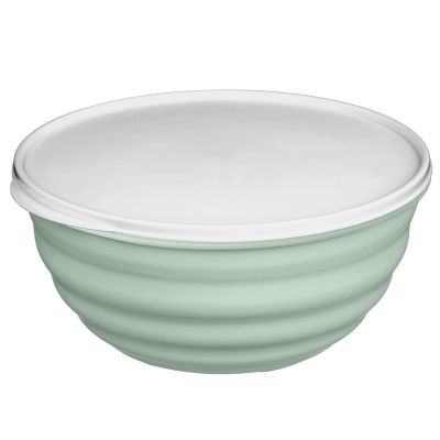 Миска пластмассовая "Latina" 1,1л, д16,6см, h8см, светло-зеленый, с крышкой (Россия)