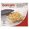 59034GREY - "Боркам (Borcam)" Форма стеклянная жаропрочная 2л, 25,6х22х6см, прямоугольная, серая пластмассовая крышкой, с ручками, цветная коробка, Pasabahce (Турция)