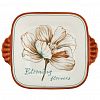 731752/8,5" - "Блуминг флауэрс (Blooming flowers)" Салатник фарфоровый 650мл, 20,6х16,5х5,2см, с ручками, с деколью, отводка (Китай)