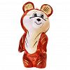 ФУП4-2428 - Елочная игрушка фигурка стеклянная "Мишка", h11,5см, ручная художественная роспись, подарочная упаковка (Россия)