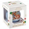 КУ-80-224026 - Елочная игрушка шар стеклянная "Олененок под кустиком" д8см, цвета микс, ручная художественная роспись, подарочная упаковка (Россия)