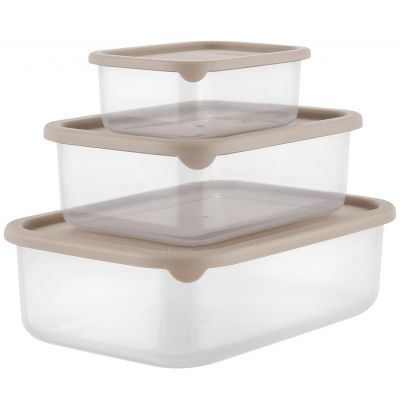 "Sugar&Spice" Контейнер для продуктов пластмассовый "Vanilla" 0,18х0,5х1л, латте, набор 3шт (Россия)