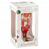 ПФУ-361/1 - Елочная игрушка фигурка стеклянная "Часы", на прищепке, красный, ручная художественная роспись, подарочная упаковка (Россия)