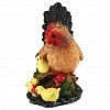 ФП1153 - Скульптура-фигура для сада из полистоуна "Курица коричневая с 4-мя цыплятами" 36х30х24см (Россия)