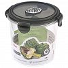 431179713 - Контейнер для продуктов пластмассовый 1,15л "Brilliant", д14см, h13см, круглый, герметичный, ручки-клипса, черный, подходит для СВЧ, Phibo (Россия)