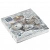 25108 - Салфетки бумажные "Bouquet Home Collection Classic" 33х33см, 3-х слойные, 20 штук в упаковке, 100% целлюлоза, "Праздничный натюрморт. Серебро" (Россия)