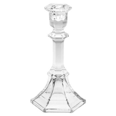 Подсвечник стеклянный "Авелин" h19,5см, чаша 4,5х5см, h2,5см, основание 9,5х10,5см, в коробке (Китай)