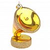 ФУП4-2571 - Елочная игрушка фигурка стеклянная "Граммофон золотой" h11,5см, ручная художественная роспись, подарочная упаковка (Россия)