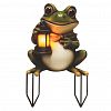  - Табличка (фигурка) садовая 2D "Лягушка" 12х13,5см, акрил, колышек 6см, в пакете (Китай)