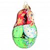 ФУП4-2430 - Елочная игрушка фигурка стеклянная "Расписная матрешка", h9,5см, ручная художественная роспись, подарочная упаковка (Россия)