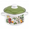 6KB191M - "Вкусный компот" Набор эмалированных кастрюль 3 предмета: 2л, 3л, 5,5л, цилиндрическая форма, металлическая крышка, белый (Россия)
