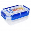06331 - Контейнер для продуктов пластмассовый 0,8л, 16х11,5х7,6см, герметичный, силиконовый уплотнитель, 4 защелки (Россия)