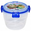 06335 - Контейнер для продуктов пластмассовый "Волна" 1,4л, д16см, h12,5см, герметичный, силиконовый уплотнитель, 4 защелки (Россия)