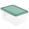 М1453 - Контейнер для продуктов пластмассовый 2л, 15х10х20,5см, фисташковый, подходит для СВЧ (Россия)